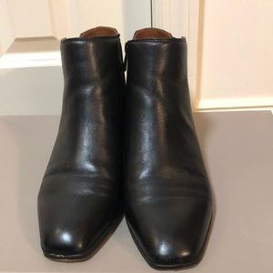Franco Sarto Black Leather Ankle Boots